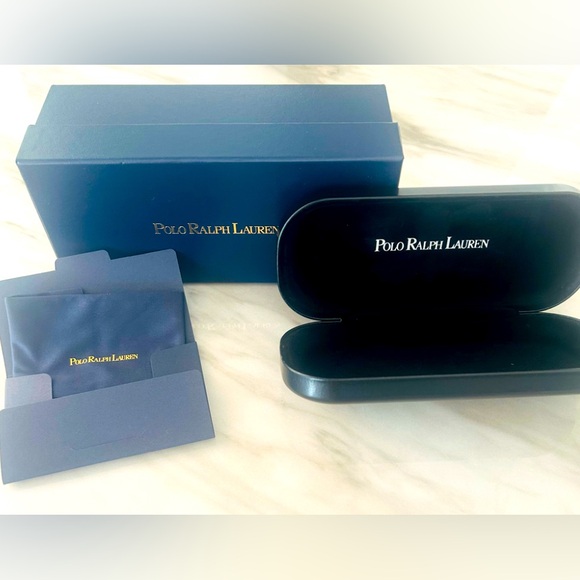 NEW Polo Ralph Lauren Eyeglass/Sunglass Hard Case W/ Cleaning Cloth & Box Only - Picture 1 of 6
